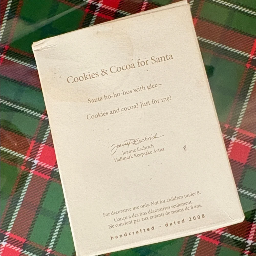 🆕2008 Hallmark Keepsake “Cookies For Santa” Ornament, OS